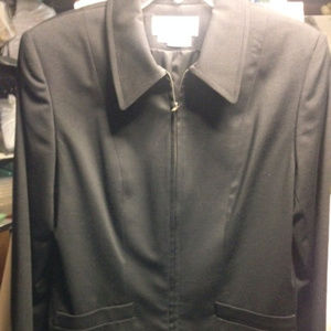 Liz Claiborne Black wool zippered jacket